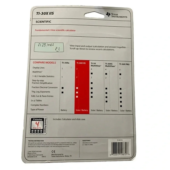 TEXAS Instruments TI-30X IIS scientific calculator, nwt - Picture 2 of 3